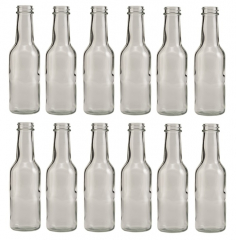 NMS Clear Glass Woozy Sauce Bottles 5 Ounce - Case of 12