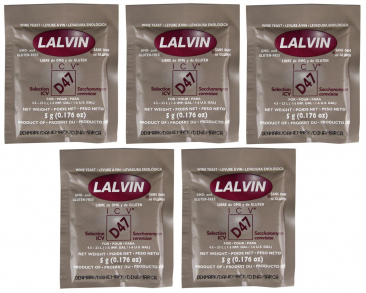 Lalvin ICV D-47 Active Freeze Dried Wine Yeast - 5 Pack