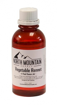 North Mountain Supply Premium Professional Quality Liquid Vegetable Rennet - 100% Vegetarian Rennet for Cheese Making - 4 Fluid Ounces