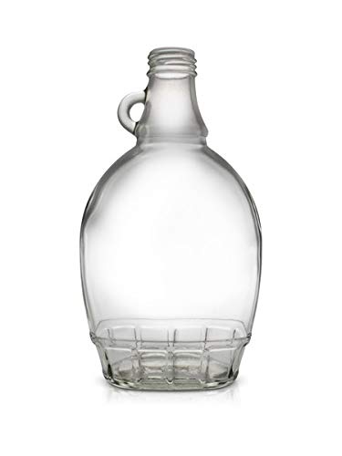 North Mountain Supply 8 Ounce Glass Maple Syrup Bottles with Loop Handle &  White Metal Lids & Shrink Bands - Case of 12 