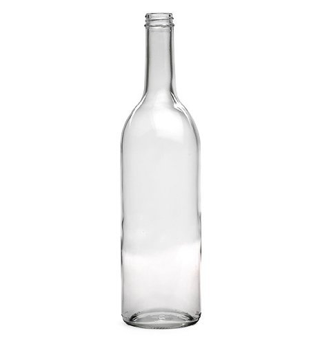 750 ml Clear Flat Bottom Claret/Bordeaux Screw Top Wine Bottles - Case of 12