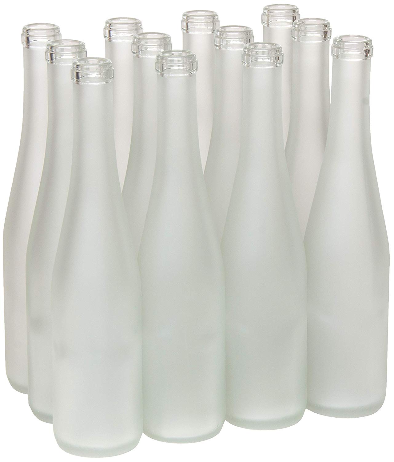 375ml Clear Glass Composite Flat Bottom Wine Bottles, Cork Finish - Wholesale, 24/Case, Clear Type III