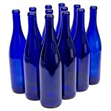 Lot Of 12 Empty 750ml Glass Bordeaux Wine Bottles - Flat Bottom With Cork Finish