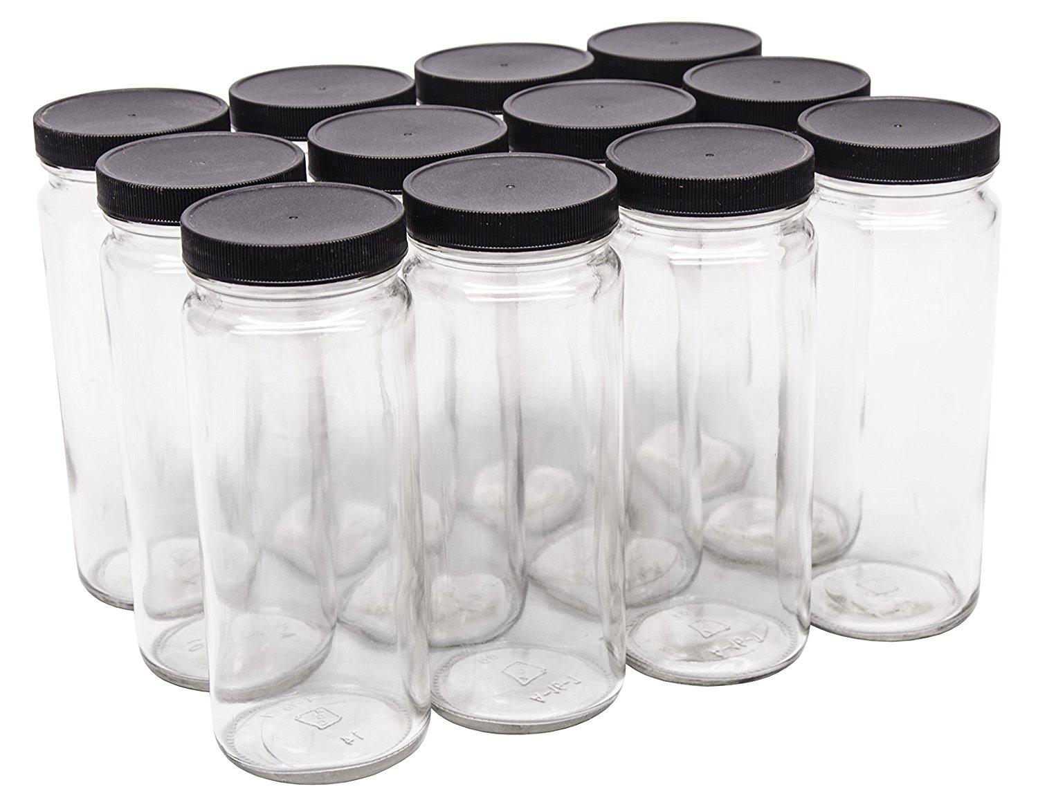 Case of 12 North Mountain Supply 16 Ounce Glass Wide Mouth Straight