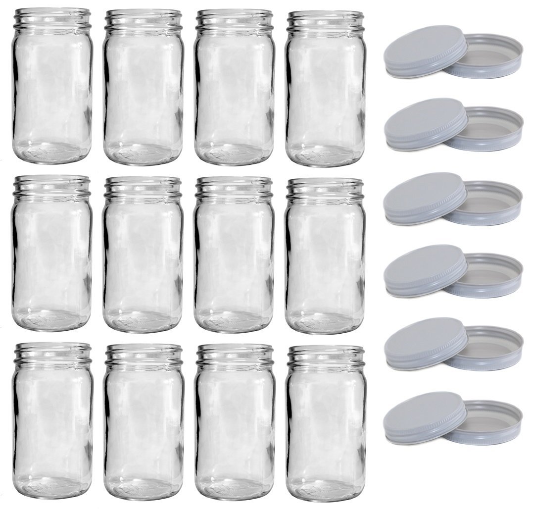 North Mountain Supply 4 Ounce Amber Glass Straight Sided Mason Canning Jars