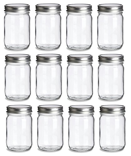 NMS 8 Ounce Glass Tall Mason Canning Jars 58mm Mouth - Case of 12