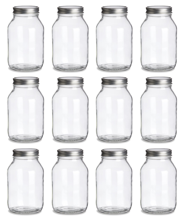 NMS 16 Ounce Glass Regular Mouth Mason Canning Jars - Case of 12