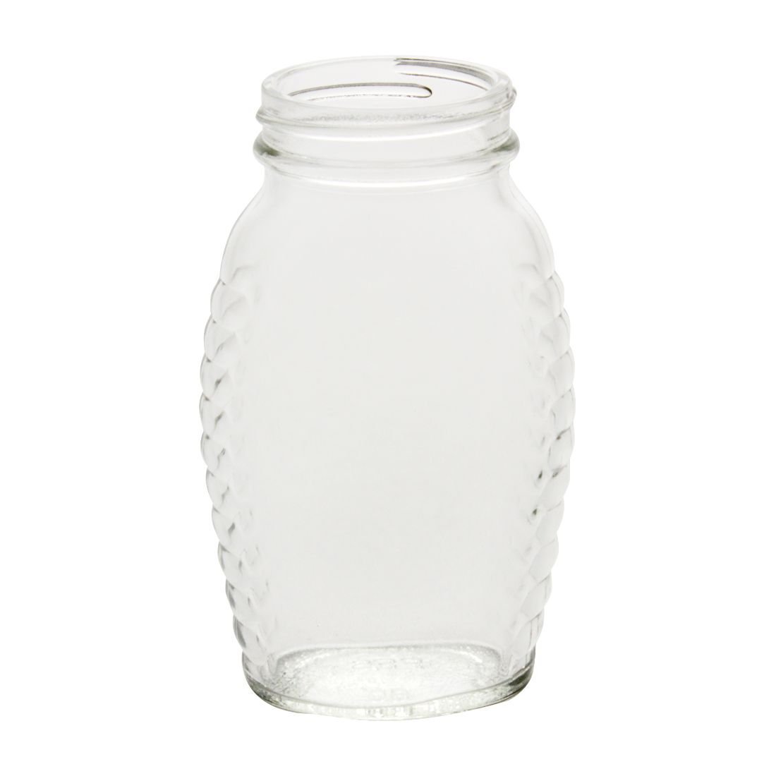 NMS 6 Ounce Glass Queenline Honey Jar - With Lids - Case of 24 (Gold