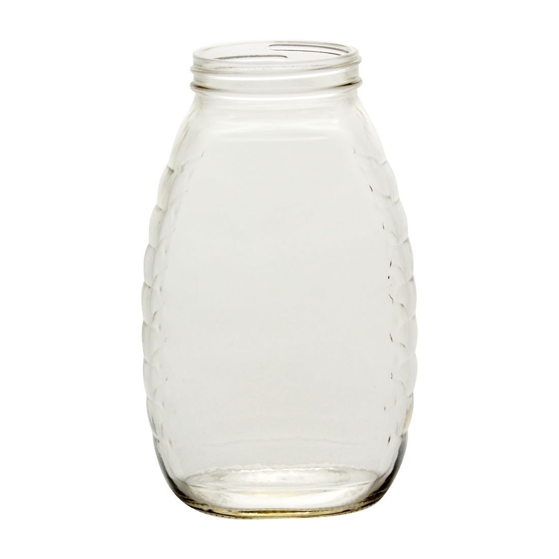 NMS 22 Ounce Glass Queenline Honey Jar With Lids Case of 12 (White