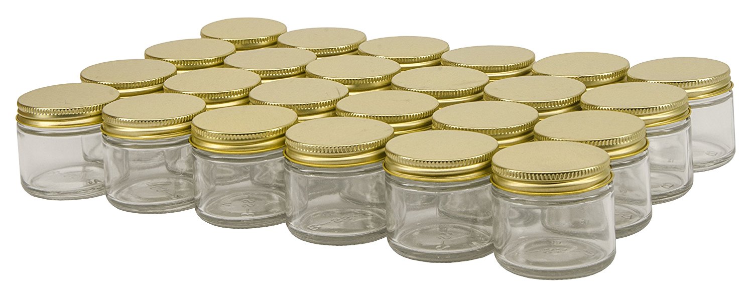 North Mountain Supply 2 Ounce Amber Glass Straight Sided Spice/Canning Jars  - with 53mm Gold Metal Lids - Case of 24 > North Mountain Supply