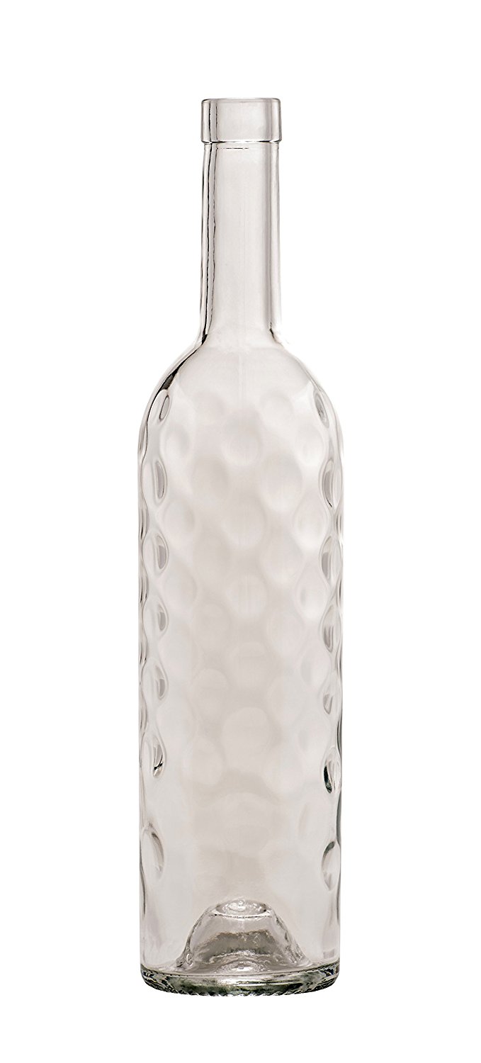 North Mountain Supply 750ml Bling Clear/Flint Glass Wine Bottle Bar Top Finish Case of 12