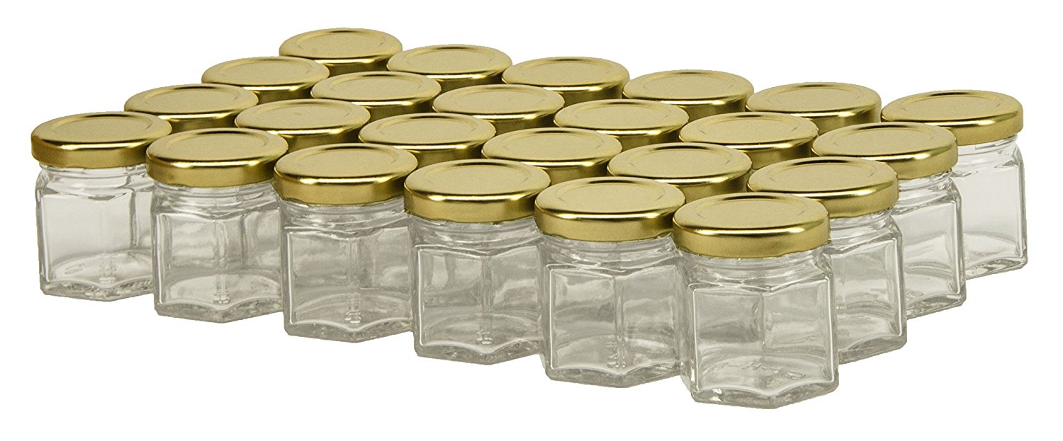 NMS 1.5 Ounce (45ml) Glass Hexagon Spice/Canning Jars 43 Lug Case of