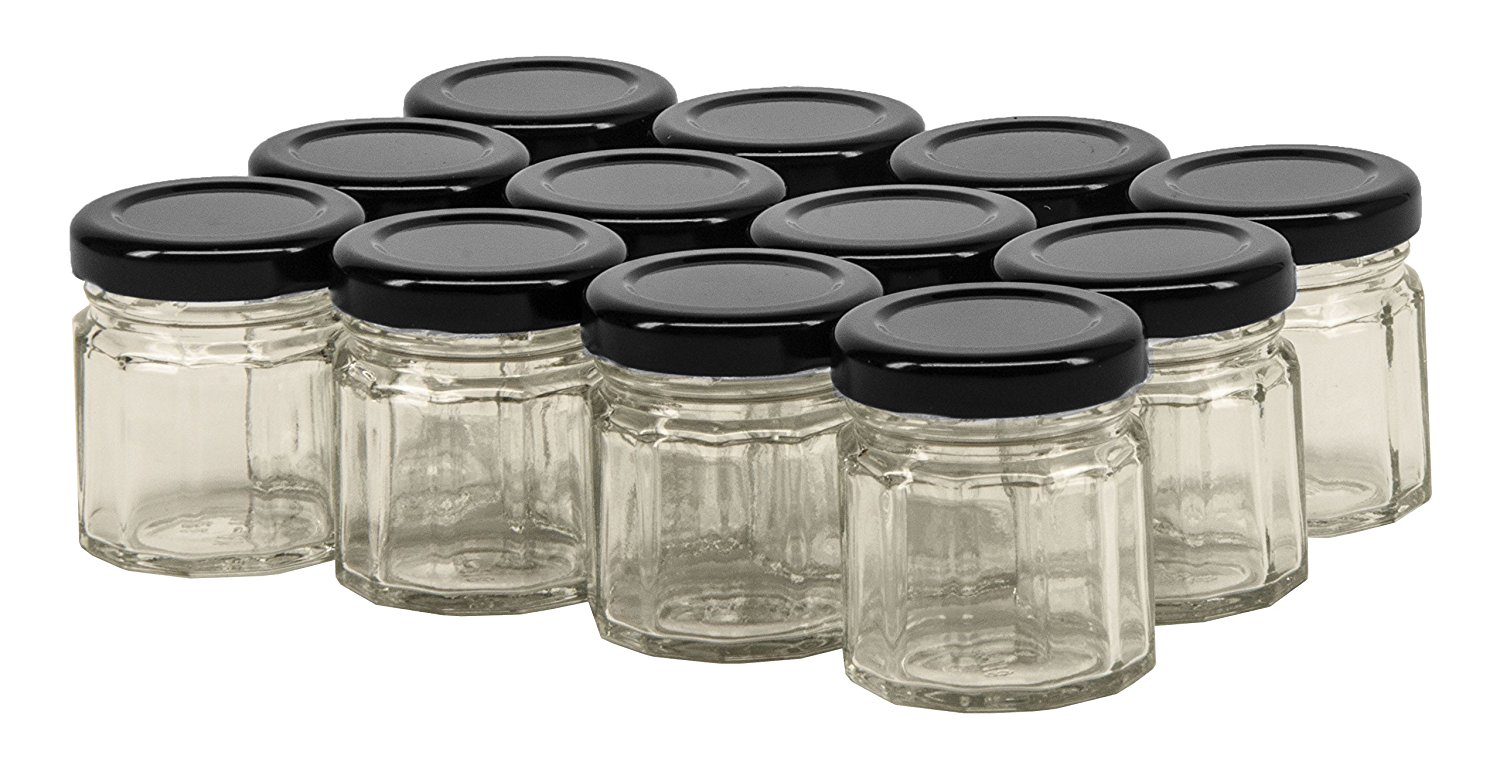 NMS 1.5 Ounce (45ml) 12 Sided Glass Spice/Canning Jars 43 Lug Case of
