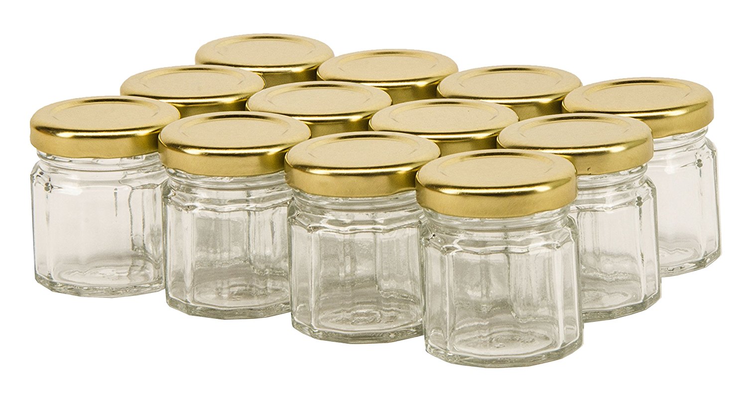 NMS 1.5 Ounce (45ml) 12 Sided Glass Spice/Canning Jars 43 Lug Case of