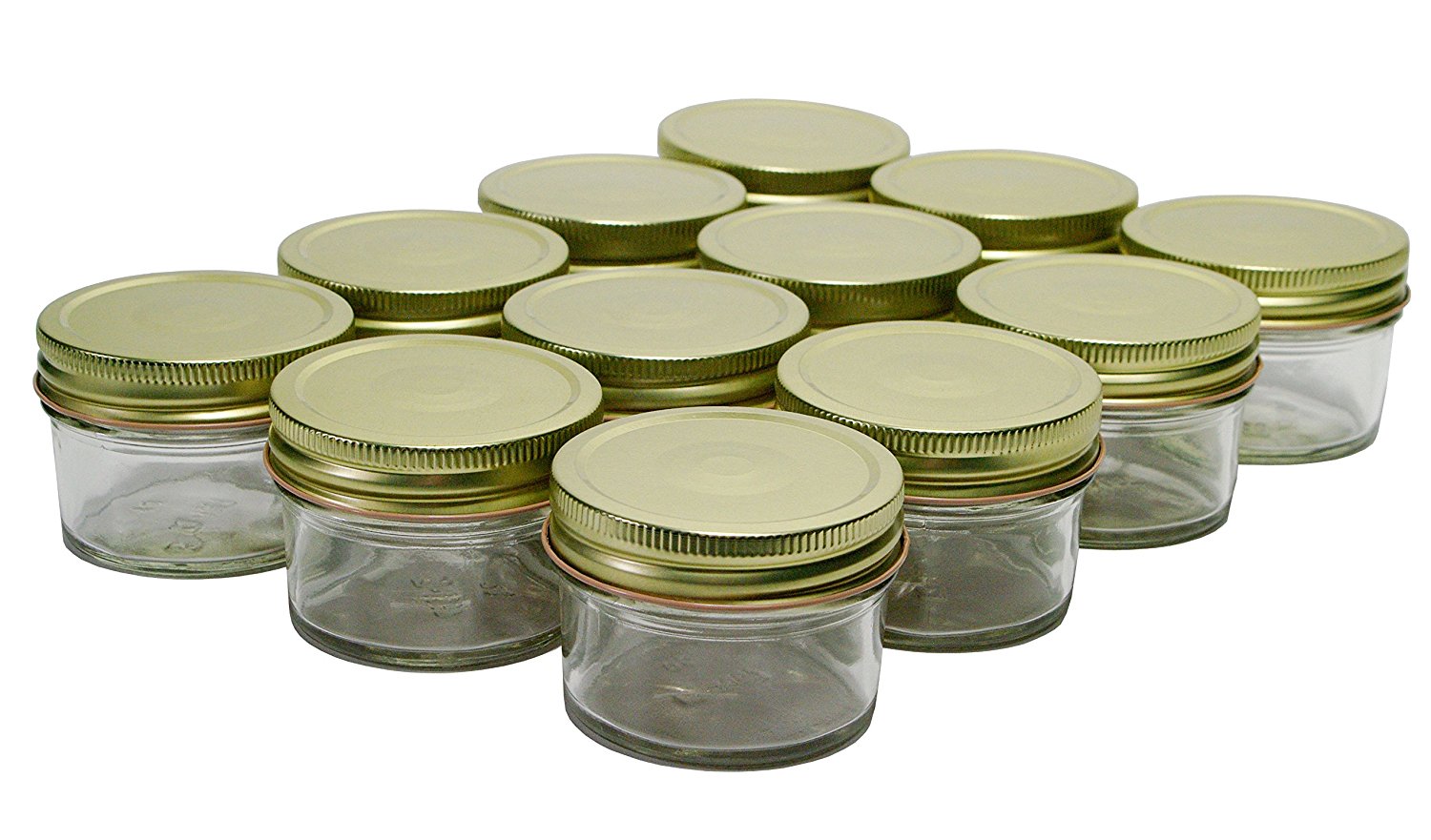 NMS 9 Ounce Glass Straight Sided Mason Canning Jars - With 70mm Black Metal  Lids - Case of 12