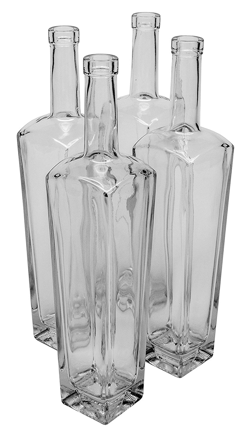 North Mountain Supply 750ml New Yorker Clear Glass Wine/Spirits Bottle Bar Top Finish Case of
