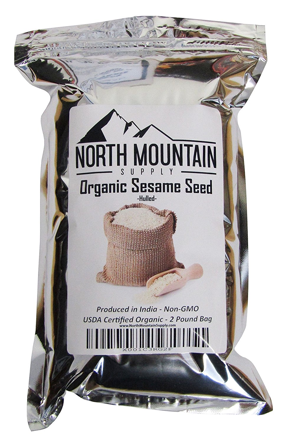 NMS Organic Raw Sesame Seed Hulled Produced in India (2 Pounds