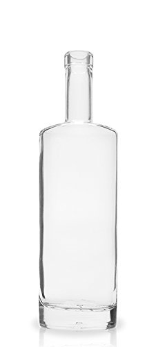 750 ml Clear Glass St. Louis Oval Liquor Bottle 21.5 mm Bar Top Neck Finish