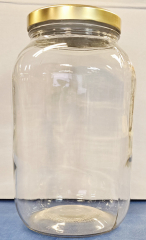 1 Gallon Glass Jar with Gold Metal Lug Lid