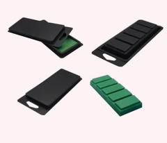 North Mountain Supply Two-Piece Wax Melt 2 Ounce 5-Cavity Black Candy Bar Snaps Clamshells - 120 Pack