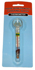 Home Winemaker's Floating Glass 5" Thermometer with Suction Cup