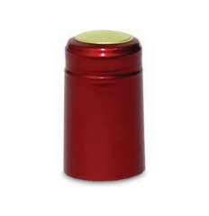 Metallic Solid Ruby Red PVC Heat Shrink Capsules - 30 pack