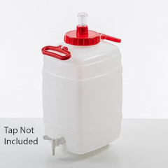 North Mountain Supply Squared Compact Fermenter with 2-Piece Airlock - 25 Liter (Approximately 6.5 Gallons) - Designed to be Stored in Tight Spaces - Made in Italy!