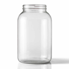 NMS 1 Gallon Glass Wide-Mouth Fermentation/Canning Jars With 110mm Gold Metal Lids - Set of 4