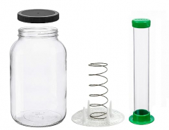 North Mountain Supply Vegetable Fermentation Kit - Gallon Jar, Vegetable Pounder, Spring Weight with Press, and Black Plastic Lid