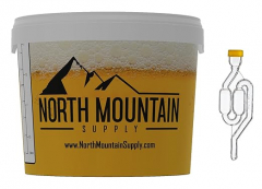 North Mountain Supply 2 Gallon Graduated Fermenting Bucket with Twin Bubble Airlock and Grommet