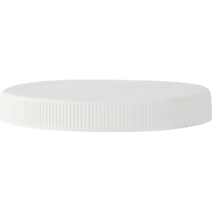 110mm 110-400 White Ribbed (Matte Top) Plastic Cap w/HIS for HDPE