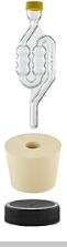 Six- Bubble Plastic Airlock, #6.5 stopper and 38mm Black Plastic Lid  Set