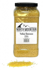 North Mountain Supply 100% Pure Yellow Beeswax Pellets - Great for Personal Care Products and Candle Making -4.5lb Plastic Jar
