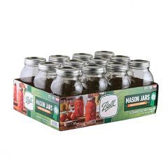 Ball 32 oz Wide Mouth Mason Jars with Lids and Bands - 12 Pack - Packed in North Mountain Supply ImpactGaurd Box - BPA-Free, Made in The USA – for Canning, Freezing, Storing, and More