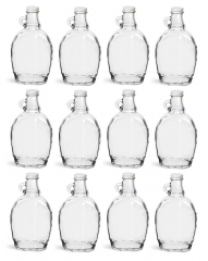 North Mountain Supply - TSS-12OZ-WT 12 Ounce Glass Tall Straight Sided Mason Canning Jars - with 63mm White Metal Lids - Case of 12