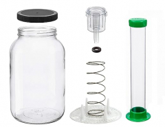 North Mountain Supply Vegetable Fermentation Kit - Gallon Jar, Vegetable Pounder, Spring Weight with Press, 2-Piece Airlock, and Grommeted Black Plastic Lid