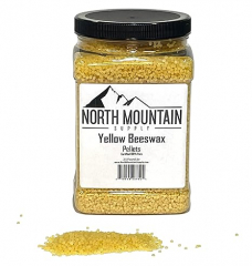 North Mountain Supply 100% Pure Yellow Beeswax Pellets - Great for Personal Care Products and Candle Making -2.5lb Plastic Jar