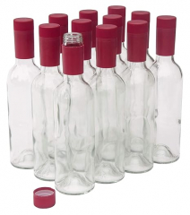 375ml Clear Glass Bordeaux Twist -N-Seal Wine Bottles -without the Twist-N-Seal Capsules - Case of 12