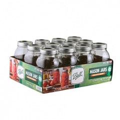 Ball 16 oz Wide Mouth Mason Jars with Lids and Bands - 12 Pack - Packed in North Mountain Supply ImpactGaurd Box - BPA-Free, Made in The USA – for Canning, Freezing, Storing, and More