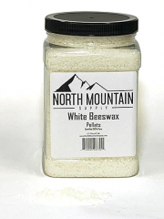 North Mountain Supply 100% Pure White Beeswax Pellets - Great for Personal Care Products and Candle Making -2.5lb Plastic Jar