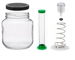 North Mountain Supply Vegetable Fermentation Kit - Half Gallon Jar, Vegetable Pounder, Spring Weight with Press, 2-Piece Airlock, and Grommeted Black Plastic Lid