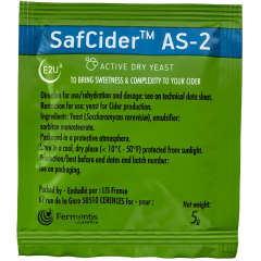 North Mountain Supply Fermentis SafCider Active Dry Cider Yeast AS-2-5 Grams - with Freshness Guarantee