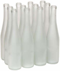 North Mountain Supply 375 ml Frosted Stretch Hock Wine Bottles Cork Finish - Case of 12