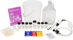 North Mountain Supply Premium Fruit Wine Making Equipment & Ingredient Kit - 1 Gallon Economy Kit - 24 Pieces - Use Your Own Fruit