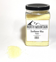 North Mountain Supply Sunflower Wax Pellets - Great for Personal Care Products and Candle Making - 2.5 Plastic Jar