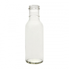 NMS 12 Ounce Glass Ring-Neck Sauce Bottle -No Lids- Case of 12
