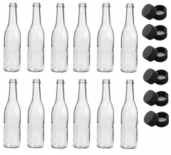 nicebottles Clear Glass Woozy Bottles, 12 Oz - Case of 12