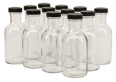 MHO Containers Set of 16oz Glass Bottles with Black Plastic Caps | Reusable  Stout Flint Glass Bottle…See more MHO Containers Set of 16oz Glass Bottles