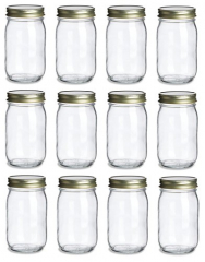 Smiths Mason Jars Set of 4 Spill Proof Glass Jars 8oz or 235ml