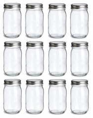 Glass Jar for Mosaic Tile Display, 8 oz, Tall, Straight-Sided, with  Gold-tone Lid